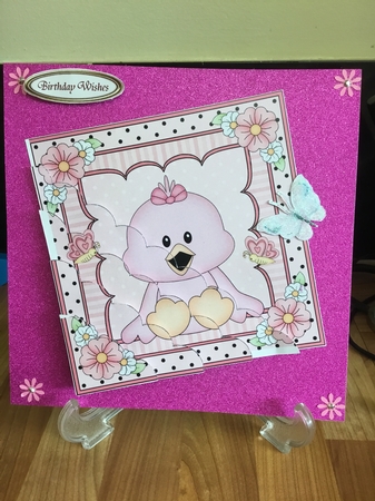 Cute Little Chick square landscape insert by DEBBIE LEIGHTON
