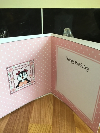 Cute Little Penguin square landscape insert by DEBBIE LEIGHTON