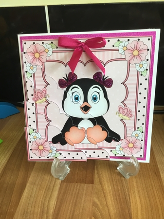 Cute Little Penguin square landscape insert by DEBBIE LEIGHTON