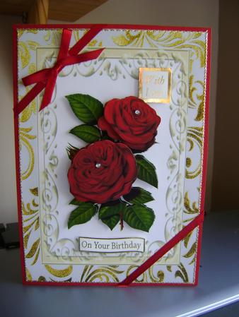 Beautiful Red Roses in Ornate Frame by Debbie Singfield