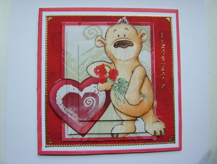 Hunni Bear Red Heart by Debbie Singfield