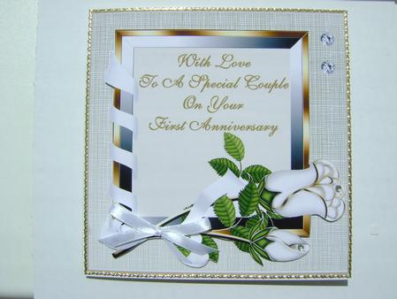 Roses & Ribbon Frame - 1st Anniversary by Debbie Singfield