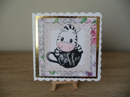 Where have you bean all my life? Zebra (Coffee Humour) 8x8 by Debbie Whyte