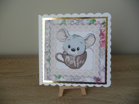 You mocha me so happy Mouse (Coffee Humour) 8x8 by Debbie Whyte