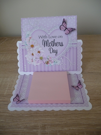 3D Easel Card Mini Kit - A Touch of Elegance Mothers Day - Flowers, Heart Lace, Butterflies & Pearls by Debbie Whyte