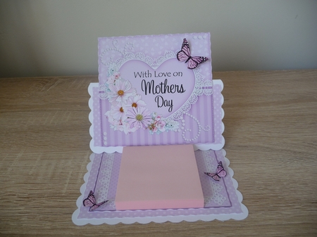 3D Easel Card Mini Kit - A Touch of Elegance Mothers Day - Flowers, Heart Lace, Butterflies & Pearls by Debbie Whyte