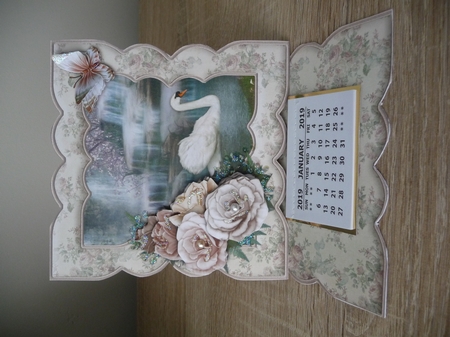 Swan & Roses Easel Card Kit & Decoupage by Debbie Whyte