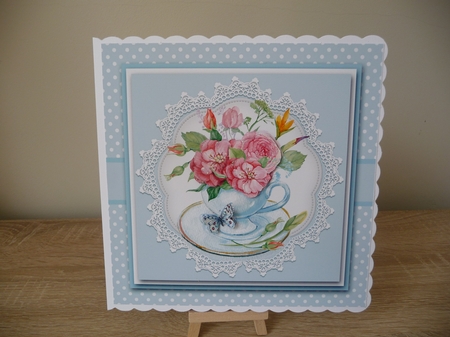 Lovely Teacup Topper Plus Gift Tag by Debbie Whyte