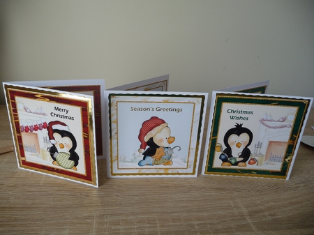Christmas Penguins Mini Cards 1 by Debbie Whyte