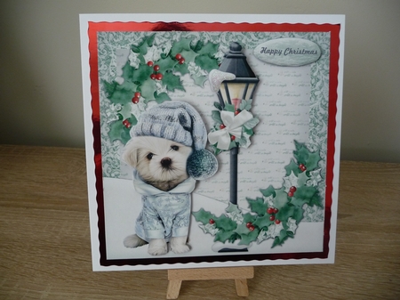 Cute Puppy In The Snow by Debbie Whyte