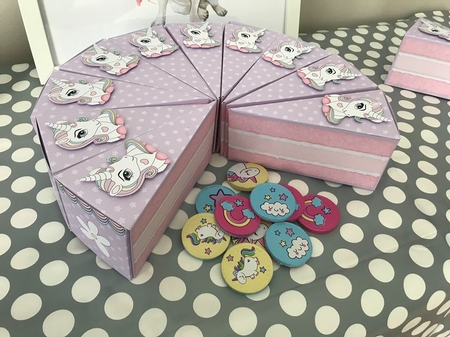 3D Cute Unicorn - Cake Slice Treat Box Gift Set Mini Kit by Debbie Whyte