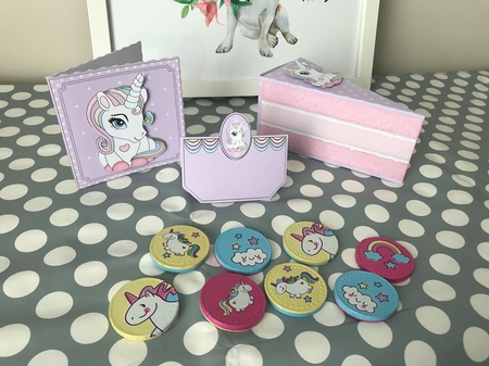 3D Cute Unicorn - Cake Slice Treat Box Gift Set Mini Kit by Debbie Whyte