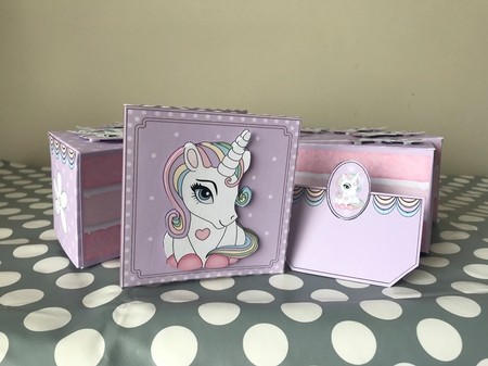 3D Cute Unicorn - Cake Slice Treat Box Gift Set Mini Kit by Debbie Whyte