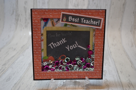 Thank You Teacher! Shaker/picture Frame Card by Debbie Wilde