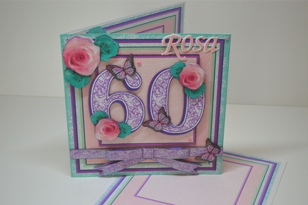 60th Birthday in Mint and Lilac 8x8 Square Mini Kit by Debbie Wilde