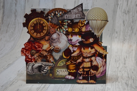 Steam Punkd - Over the Edge Tent Card & Envelope (Large) by Debbie Wilde