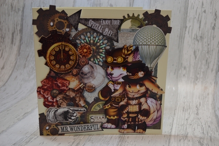 Steam Punkd - Over the Edge Tent Card & Envelope (Large) by Debbie Wilde