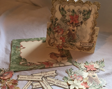 A Christmas Stag Over the Edge Tent Card & Envelope (Large) by Debbie Wilde