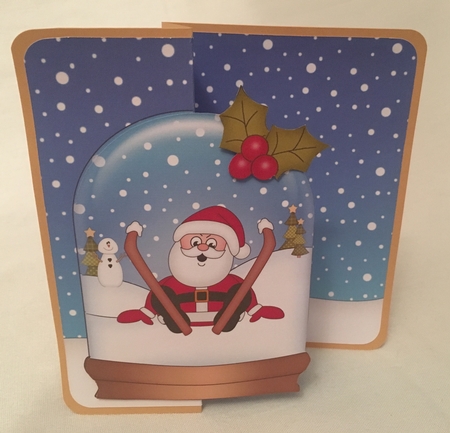 Christmas 3D Shaped No-Hole Fold Back Mini Kit - Oops Sack is Skiing! by Debbie Wilde
