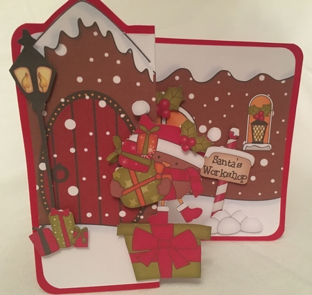 3D Shaped No-Hole Fold Back Christmas Card Mini Kit - Cute Bobbin Robin by Debbie Wilde