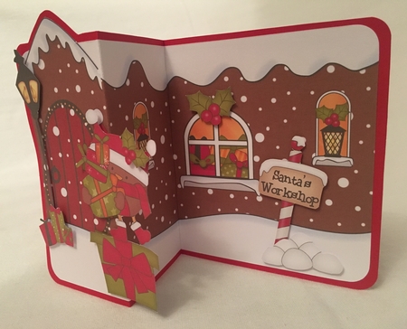 3D Shaped No-Hole Fold Back Christmas Card Mini Kit - Cute Bobbin Robin by Debbie Wilde