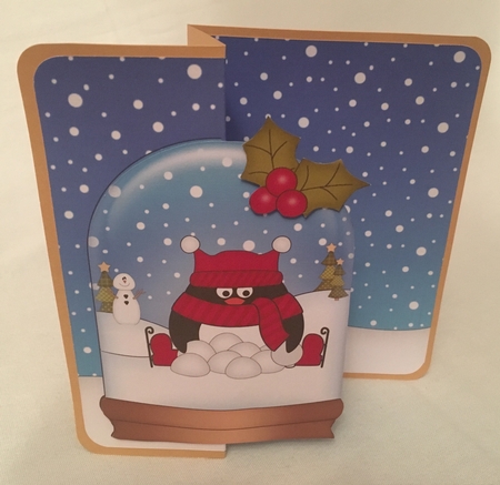 Christmas 3D Shaped No-Hole Fold Back Mini Kit - Pip Penguin is making Snowballs by Debbie Wilde