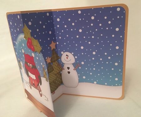 Christmas 3D Shaped No-Hole Fold Back Mini Kit - Pip Penguin is Sledging by Debbie Wilde