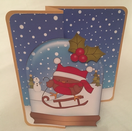 Christmas 3D Shaped No-Hole Fold Back Mini Kit - Bobbin Robin is Sledging by Debbie Wilde