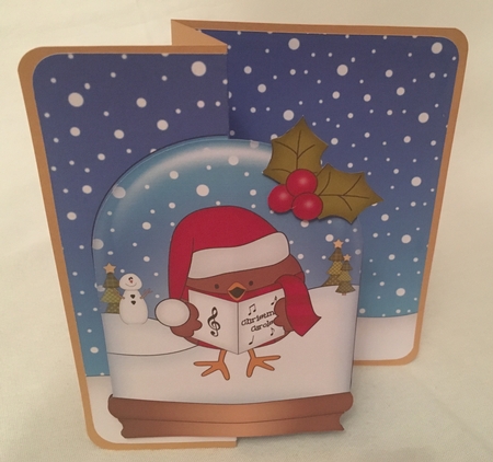 Christmas 3D Shaped No-Hole Fold Back Mini Kit - Bobbin Robin is Carol Singing by Debbie Wilde