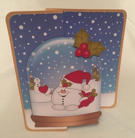 Christmas 3D Shaped No-Hole Fold Back Mini Kit - Snowball Sam has an Xmas Heart by Debbie Wilde