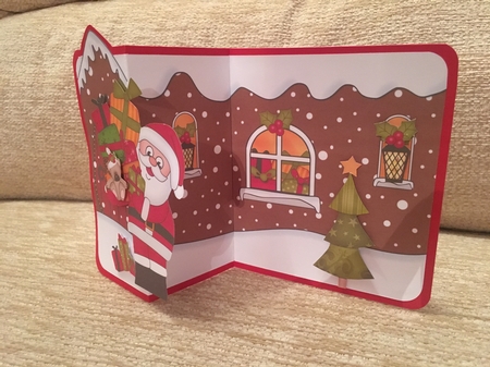3D Shaped No-Hole Fold Back Christmas Card Mini Kit - Santa has Presents by Debbie Wilde