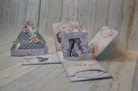 Just Married Exploding Box Surprise Kit. by Debbie Wilde