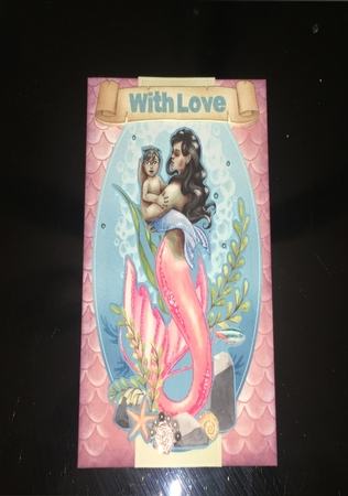 Pink Mermaid Mother and Baby by Debbie Wilde