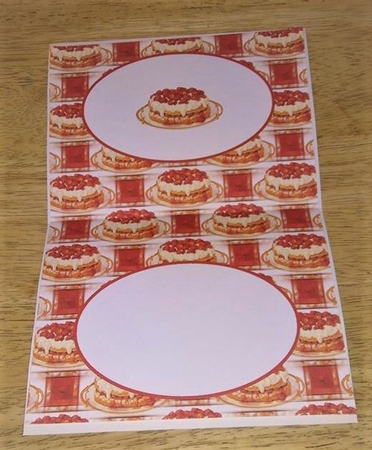 Strawberry and Cream Cake Card Front with Decoupage by Debby Bloor