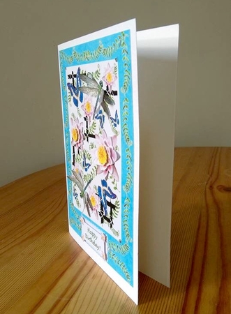 Oriental Blue Butterfly & Dragonfly Decoupage Card Sheet 2 by Debby Bloor