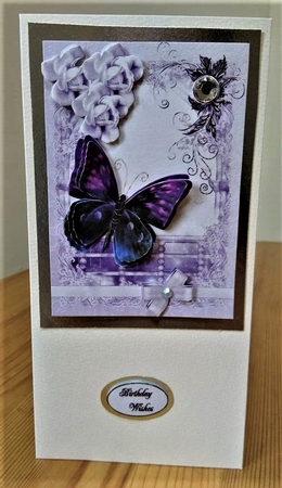 Roses and Butterflies Lavender by Debby Bloor