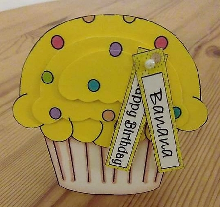 Cupcake Shaped Stacker Card - Banana Flavour by Debby Bloor