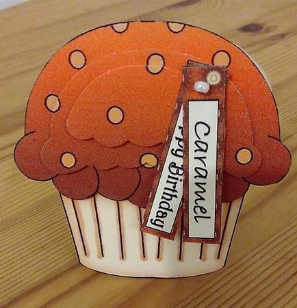 Cupcake Shaped Stacker Card - Caramel Flavour by Debby Bloor