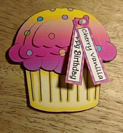 Cupcake Shaped Stacker Card - Cherry Vanilla Flavour by Debby Bloor