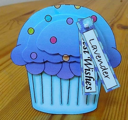 Cupcake Shaped Stacker Card - Lavender Flavour by Debby Bloor
