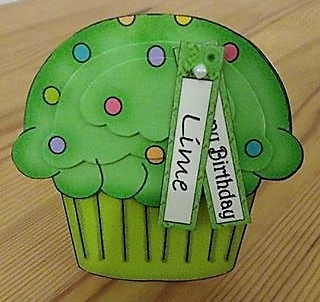 Cupcake Shaped Stacker Card - Lime Flavour by Debby Bloor