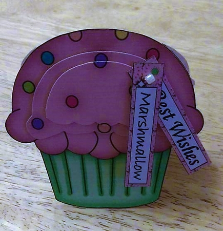 Cupcake Shaped Stacker Card - Marshmallow Flavour by Debby Bloor
