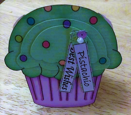 Cupcake Shaped Stacker Card - Pistachio Flavour by Debby Bloor