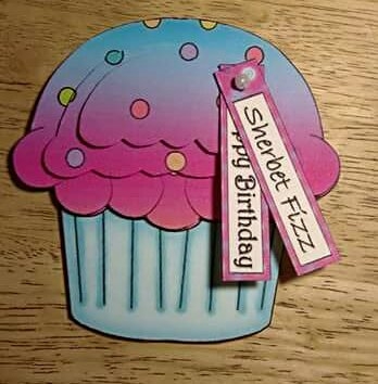 Cupcake Shaped Stacker Card - Sherbet Fizz Flavour by Debby Bloor