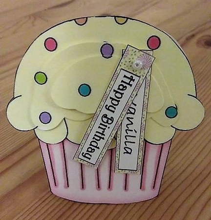Cupcake Shaped Stacker Card - Vanilla Flavour by Debby Bloor