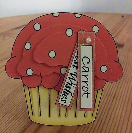 Cupcake Shaped Stacker Card - Carrot Flavour by Debby Bloor