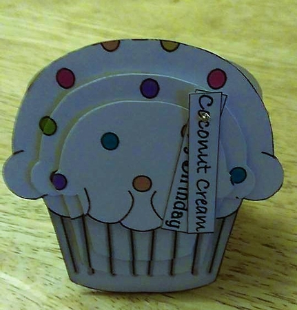 Cupcake Shaped Stacker Card - Coconut Cream Flavour by Debby Bloor