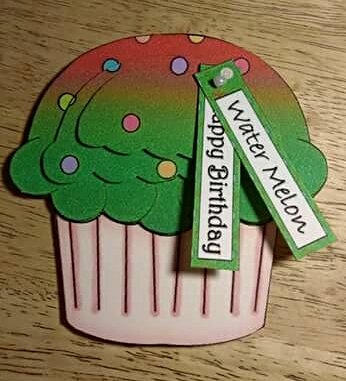Cupcake Shaped Stacker Card - Water Melon Flavour by Debby Bloor
