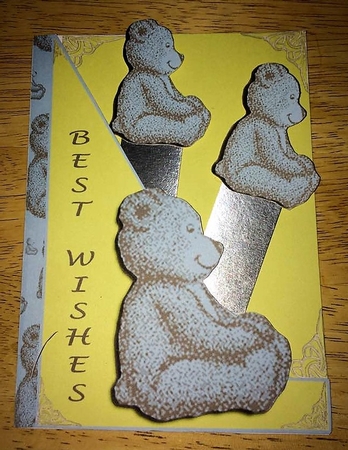 Vintage Bear-shaped Front Print and Fold by Debby Bloor