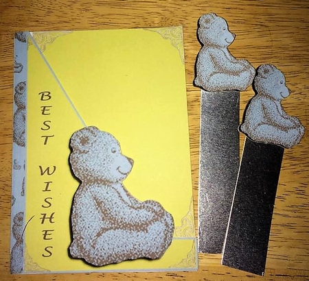 Vintage Bear-shaped Front Print and Fold by Debby Bloor